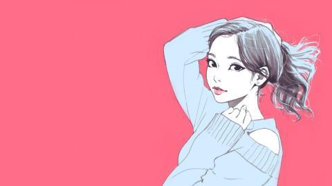 手绘美女人像图片