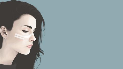 手绘美女人像图片