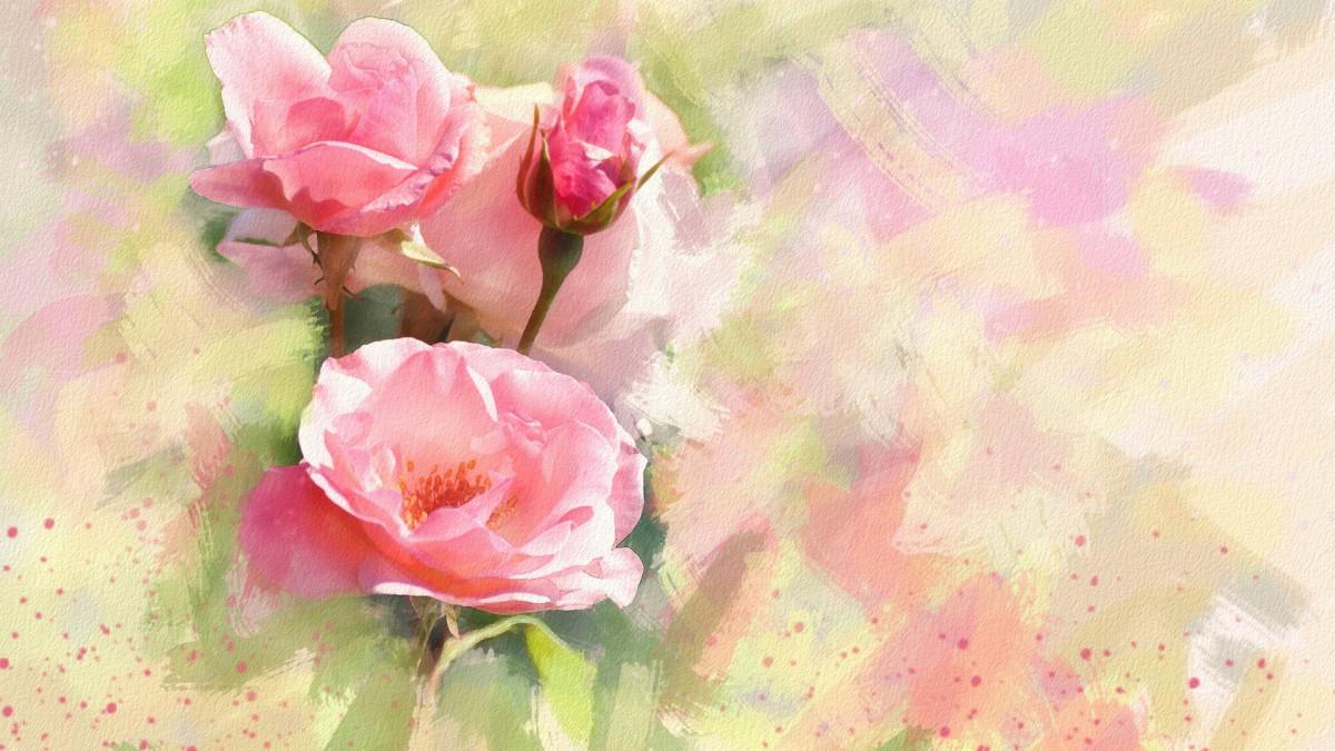 手绘花卉水彩画图片