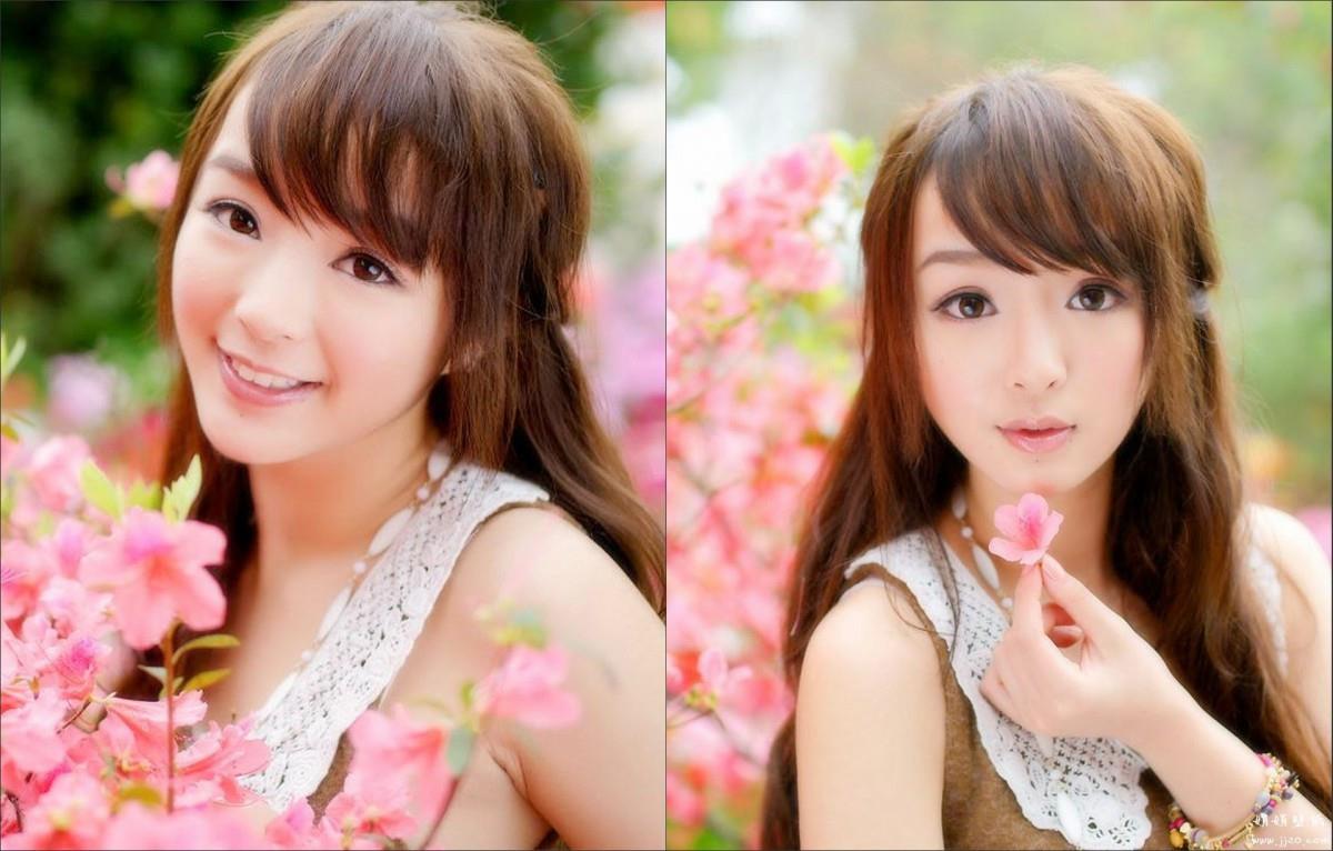 花海中的妩媚清纯女孩黄诗思图片