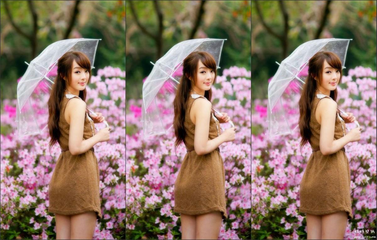 花海中的妩媚清纯女孩黄诗思图片