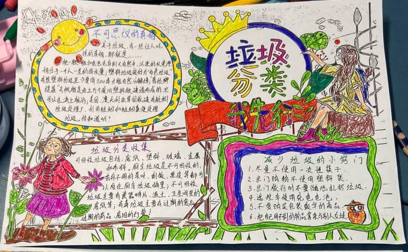 漂亮的垃圾分类我先行手抄报图片 11张环保手抄报