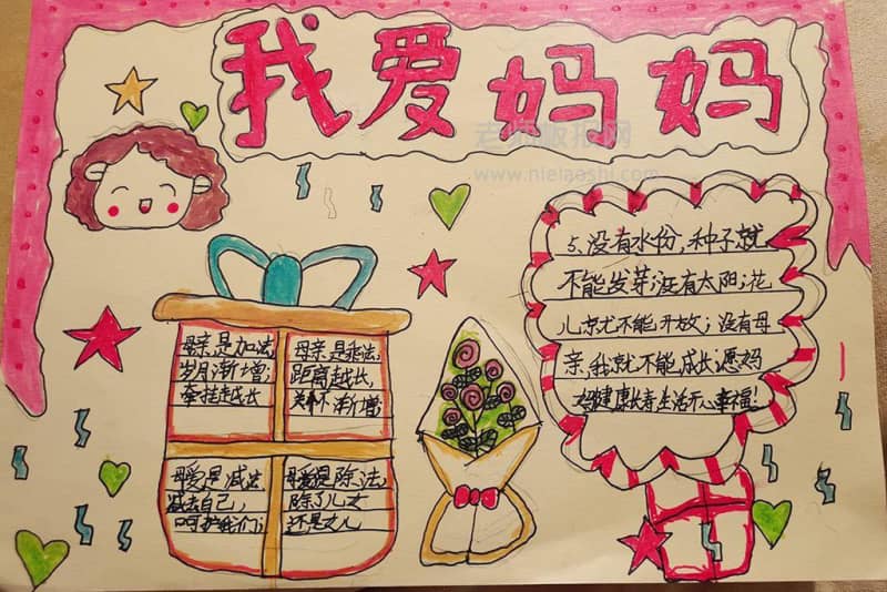 感恩母亲节手抄报图片-我爱妈妈·感恩有你手抄报 9张感恩手抄报