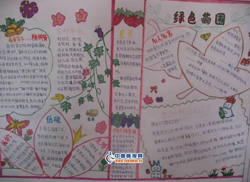 积极向上的手抄报：绿色苗圃 13张小学生手抄报