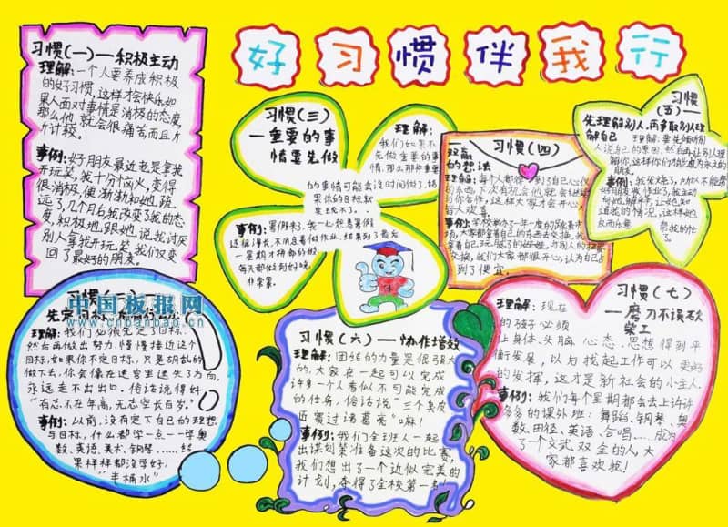 好习惯伴我行手抄手抄报 16张小学生手抄报