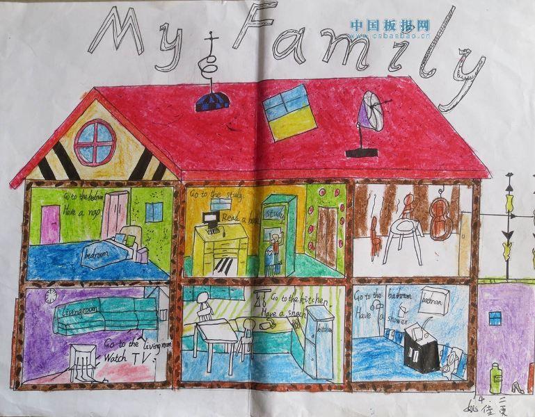 幼儿园手抄报作品大全-My home 10张小学生手抄报