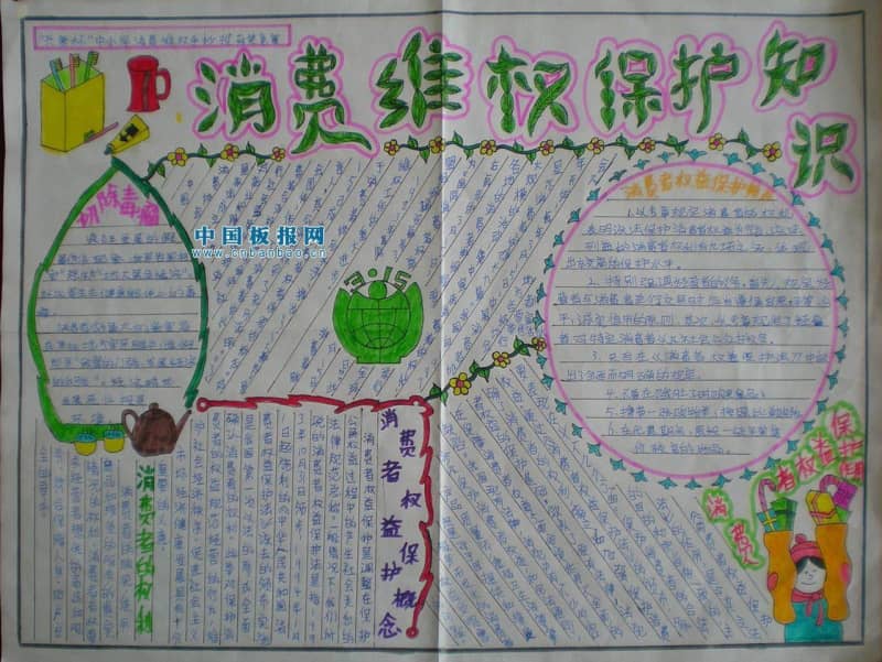 消费维权保护知识手抄报 16张小学生手抄报