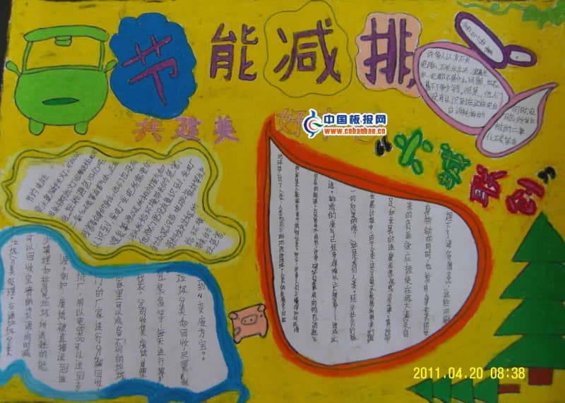 六城联创手抄报设计图画 16张低碳生活手抄报