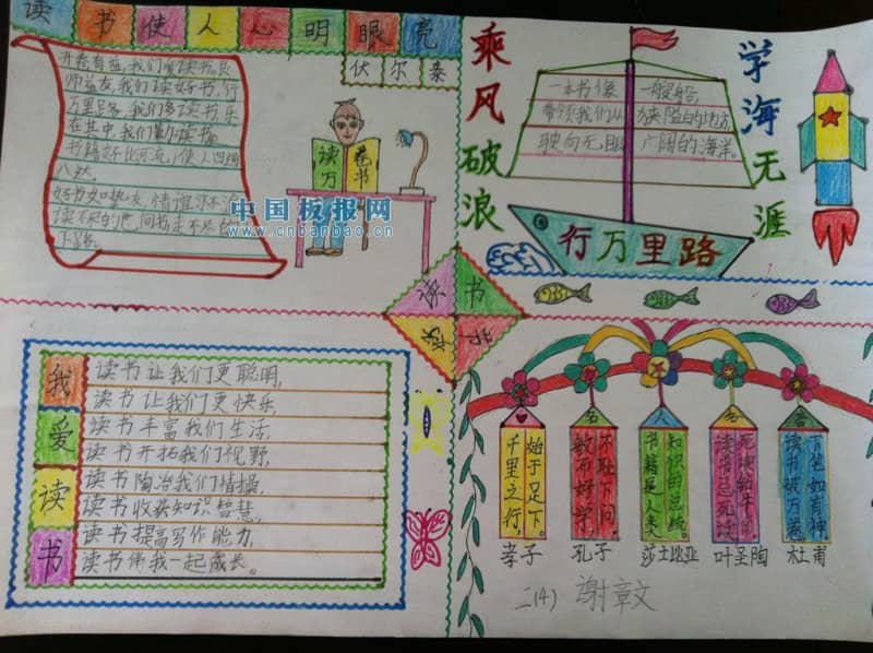 书香满校园手抄报 11张读书手抄报