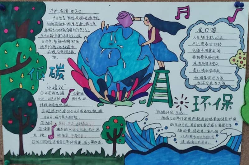 低碳环保手抄报图片简单漂亮 16张环保手抄报