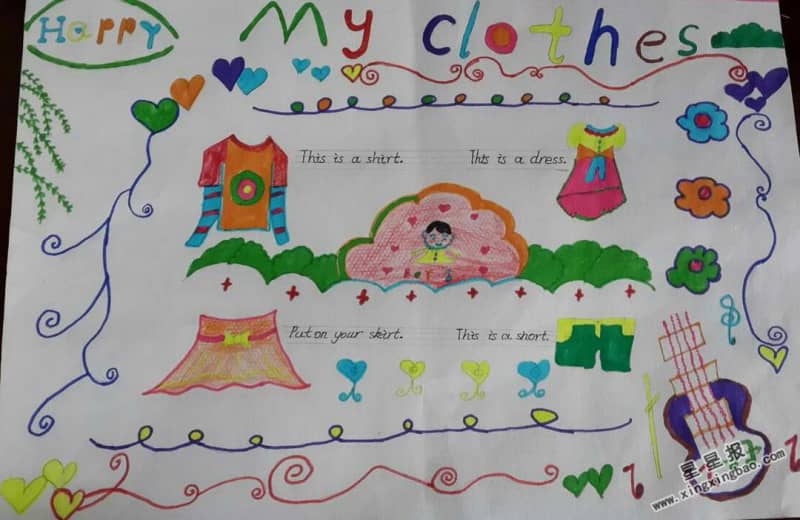 HappyMyClothes手抄报内容 12张英语手抄报