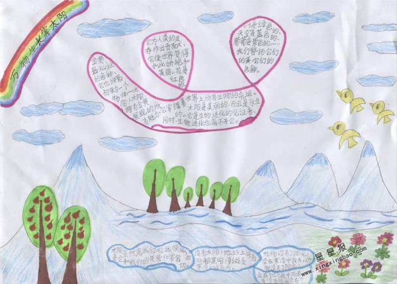 万物生长靠太阳手抄报内容 15张小学生手抄报