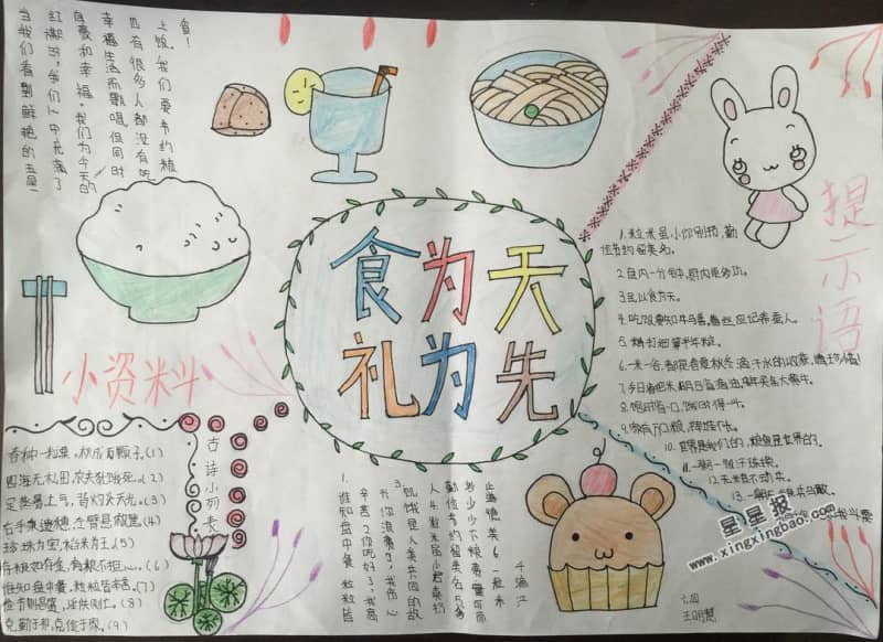 食为天礼为先手抄报版面设计图 9张小学生手抄报