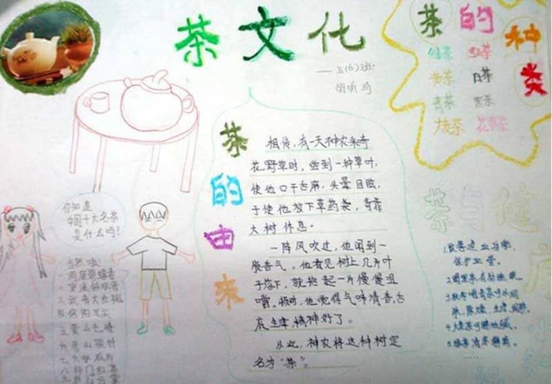 茶文化手抄报，柴米油盐酱醋茶 14张茶文化手抄报