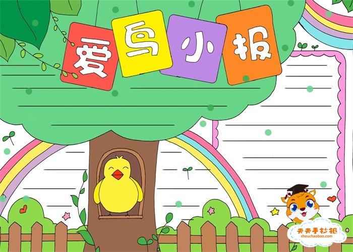 爱鸟手抄报三年级，爱鸟手抄报内容怎么写 15张保护动物手抄报