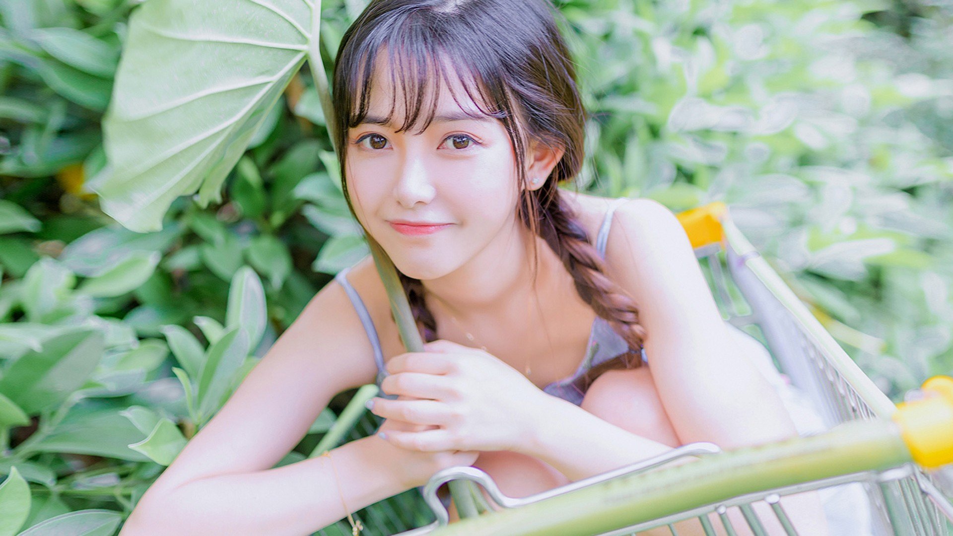 日系风格双马尾小萝莉少女户外小清新写真高清壁纸