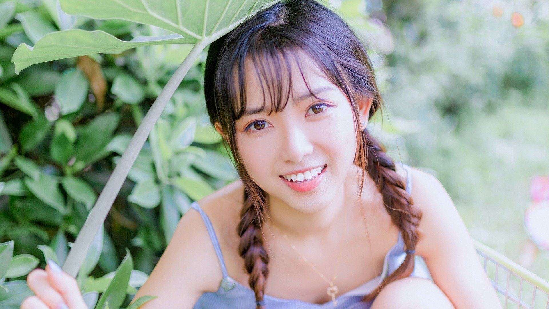 日系风格双马尾小萝莉少女户外小清新写真高清壁纸