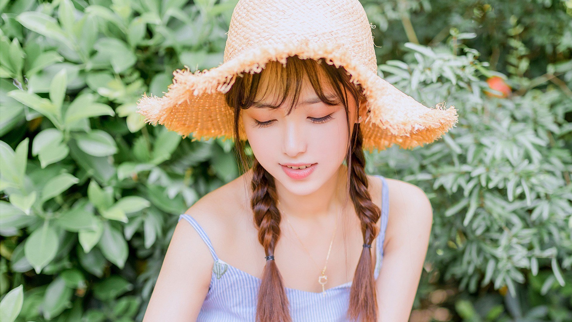 日系风格双马尾小萝莉少女户外小清新写真高清壁纸